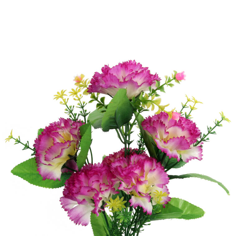 BUKIEt 6 SZTUCZNYCH GOŹDZIKÓW W KOLORZE FIOLETOWYM - WYSOKOJAKOŚCIOWA DEKORACJA 40CM