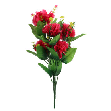 Sztuczny Bukiet 6 Goździków w Kolorze Ciemno Różowym, Dekoracja o Wysokości 40cm