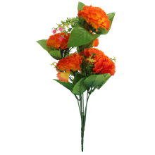 Sztuczny Bukiet Pomarańczowych Goździków - 6 Sztuk, Wysokość 40 cm