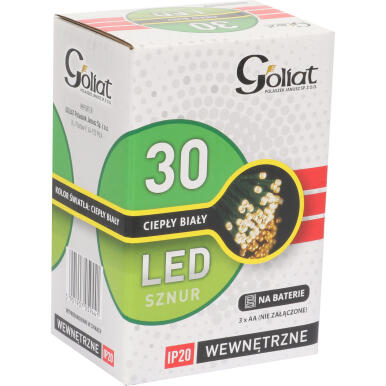 Dekoracyjne Lampki LED Biały Ciepły na Baterie do Użycia Wewnętrznego - 30 sztuk