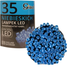 Niebieskie Lampki Choinkowe LED na Baterie - Dekoracyjne Oświetlenie Świąteczne