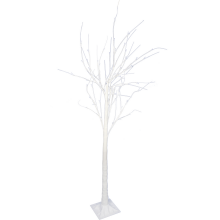 Świąteczne Drzewko Dekoracyjne z Oświetleniem LED 64 Lampki, Wysokość 150 cm, Kolor Biały, Zasilanie Sieciowe, Do Użytku Zewnętrznego IP44