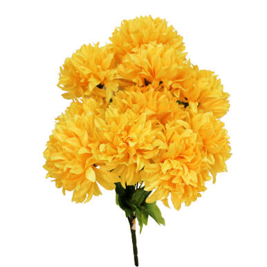 Bukiet 10 dużych chryzantem w kolorze ż&oacute;łtym
