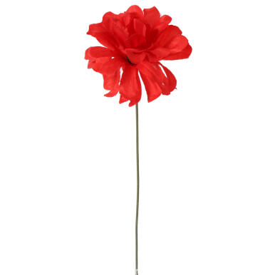 Czerwona Sztuczna Chryzantema 35 cm bez Listków do Dekoracji Miejsca Pamięci