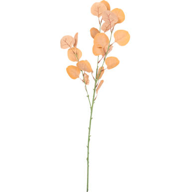Gałązka Sztucznych Liści Eukaliptusa 73 cm pomarańczowa