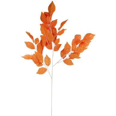 Gałązka Sztucznych Liści Beniamina 106 cm pomarańczowa