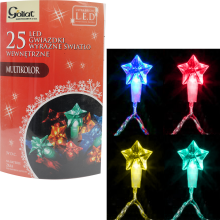 Lampki choinkowe 25 led gwiazdki multicolor na baterie