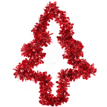 Dekoracja świąteczna Choinka do zawieszenia z folii czerwona 30 cm