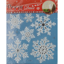 Żelowe Naklejki Dekoracyjne ze Śnieżynkami 40 cm - Białe Samoprzylepne Ozdoby Świąteczne Bezpieczne dla Dzieci