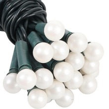 Lampki Choinkowe LED GOLIAT 20szt, Kulki Białe, Bezpieczeństwo Europejskie, Zasilanie Sieciowe, Wewnętrzne
