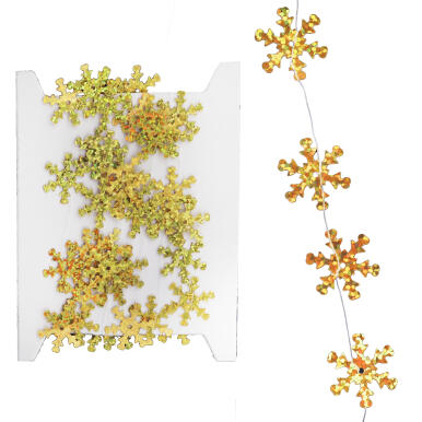 GIRLANDA ZE ŚNIEŻYNKAMI OZDOBA ŚWIĄTECZNA BOŻONARODZENIOWA 