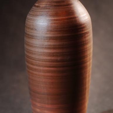 Wazon brązowy wysoki owalny 15x15x35 cm