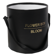 Czarne, duże pudełko na kwiaty - Flower Box do samodzielnego dekorowania - idealny na prezent.