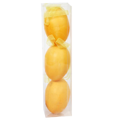 Jajka plastikowe zawieszki zestaw 3 sztuk 8,5cm żółte