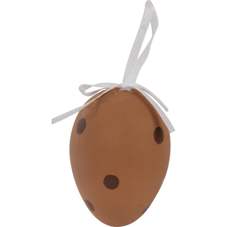 Jajka plastikowe zawieszki zestaw 6 sztuk 7cm brązowe