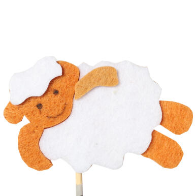 OWCA BARANEK Z FILCU NA PIKU WIELKANOC BRĄZOWA