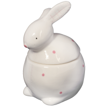 Figurka Wielkanocna - Ceramiczny Pojemnik w Kształcie Zająca, Biały, 13cm