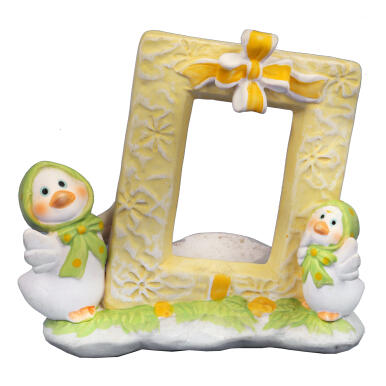 KACZUSZKI Z RAMKĄ CERAMICZNY LAMPION WIELKANOCNY 12 CM	