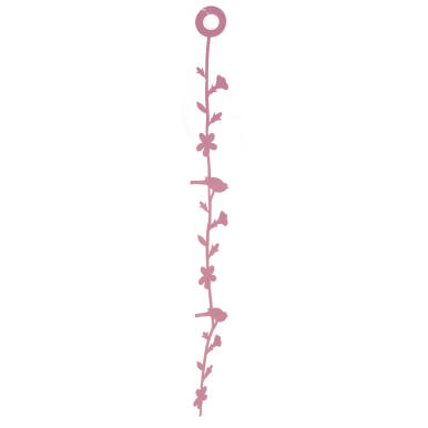 Girlanda wiosenna z filcu w kolorze jasnego różu z motywem ptaszków i kwiatów, 98cm