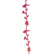 Girlanda Wiosenna z Filcu w Kolorze Ciemnego Różu z Ptakami i Kwiatami 98cm
