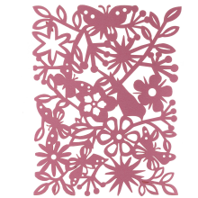 Filcowa Serweta/Podkładka na Stół z Motywem Kwiatów i Motyli, Różowa, 40x30cm