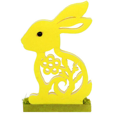 Zajączek wielkanocny z pianki figurka stojąca żółty 24cm