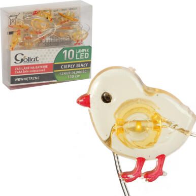 KURCZACZKI GIRLANDA ŚWIETLNA LAMPKI 10LED WIELKANOC ŻÓŁTE	