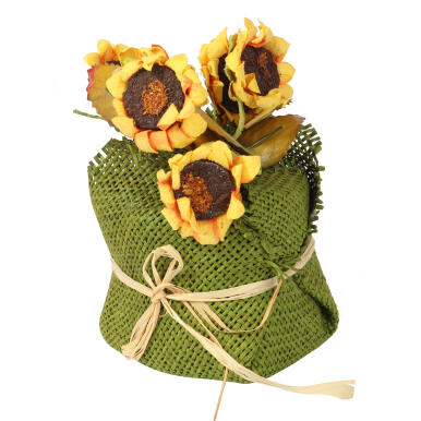 DEKORACJA WIOSENNA KOMPOZYCJA KWIATOWA ŻÓŁTE SŁONECZNIKI