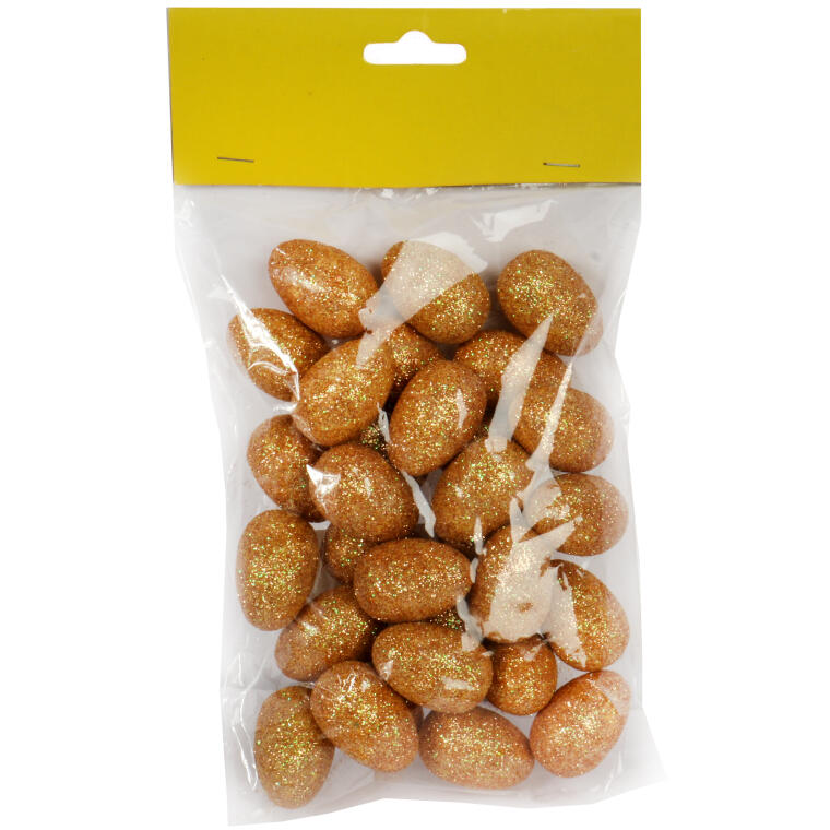 Zestaw 30 Złotych Jajek Styropianowych do Dekoracji Wielkanocnych 3cm