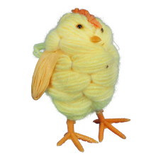Żółta Figurka Kurczaka z Włóczki 10 cm - Dekoracja Wielkanocna i Tematyczna