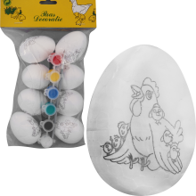 Zestaw Kreatywny do Malowania Pisanek Wielkanocnych - 8 sztuk z Pastelowymi Farbami i Pędzelkiem