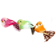 Kolorowe Dekoracyjne Ptaki z Naturalnymi Piórkami do Stroików Wielkanocnych 5CM - 3 sztuki