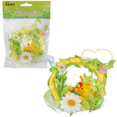 Kurczaczek w kółku zawieszka 9cm żółta