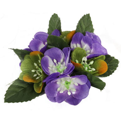 Stroik z Fioletowymi Kwiatkami na Świeczkę 10cm