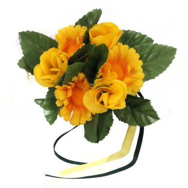 Stroik na Świeczkę z Żółtymi Słonecznikami 10 cm