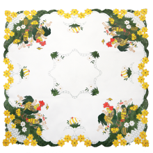 Plamoodporny Obrus świąteczny na stół Wielkanocny 85x85cm koguciki