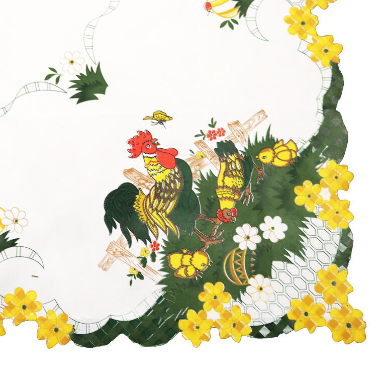 Plamoodporny Obrus świąteczny na stół Wielkanocny 85x85cm koguciki