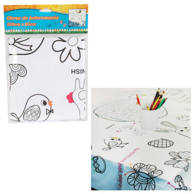 Obrus świąteczny na stół Wielkanocny  do kolorowania 150x85cm