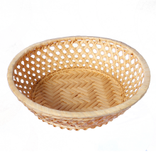 Koszyk na pieczywo z bambusa, okrągły, 20cm, kolor beżowy