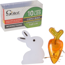 ZAJĄCZKI I MARCHEWKI GIRLANDA ŚWIETLNA LAMPKI 10LED WIELKANOC