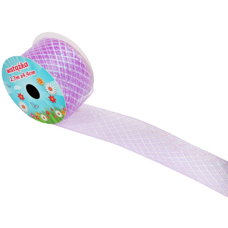 WSTĄŻKA DEKORACYJNA FIOLETOWA 2,7M WIOSNA/WIELKANOC