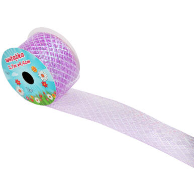 WSTĄŻKA DEKORACYJNA FIOLETOWA 2,7M WIOSNA/WIELKANOC