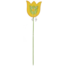 Żółty Tulipan na Piku - Dekoracja Ogrodowa, Wysokość 28 cm