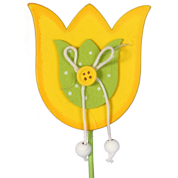 Żółty Tulipan na Piku - Dekoracja Ogrodowa, Wysokość 28 cm