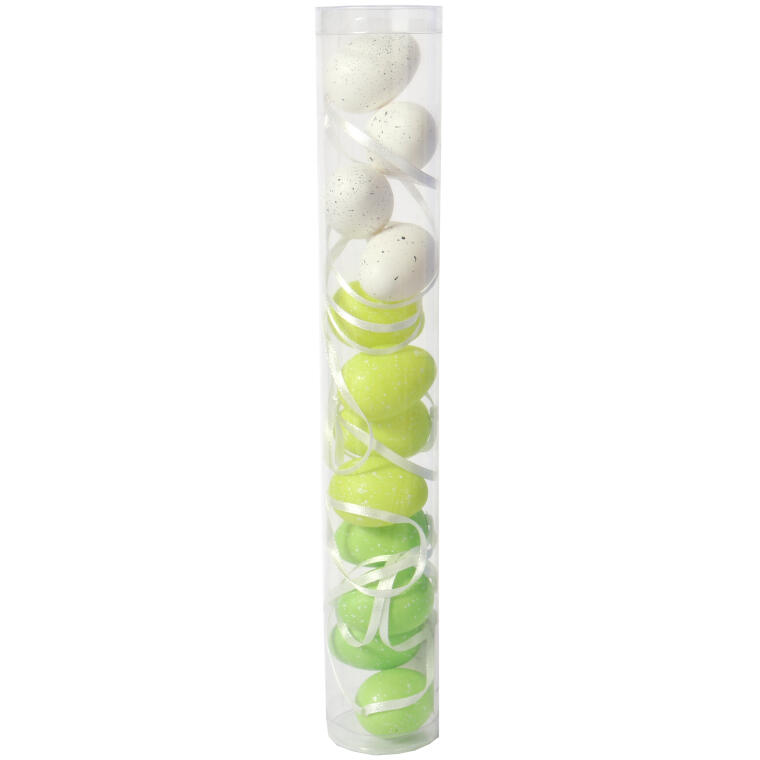 Jajka plastikowe zawieszki zestaw 12 sztuk 4cm zielone
