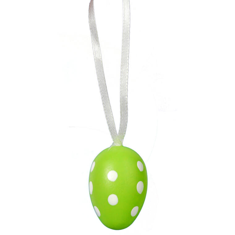 Jajka plastikowe zawieszki zestaw 12 sztuk 4cm zielone z dekorem