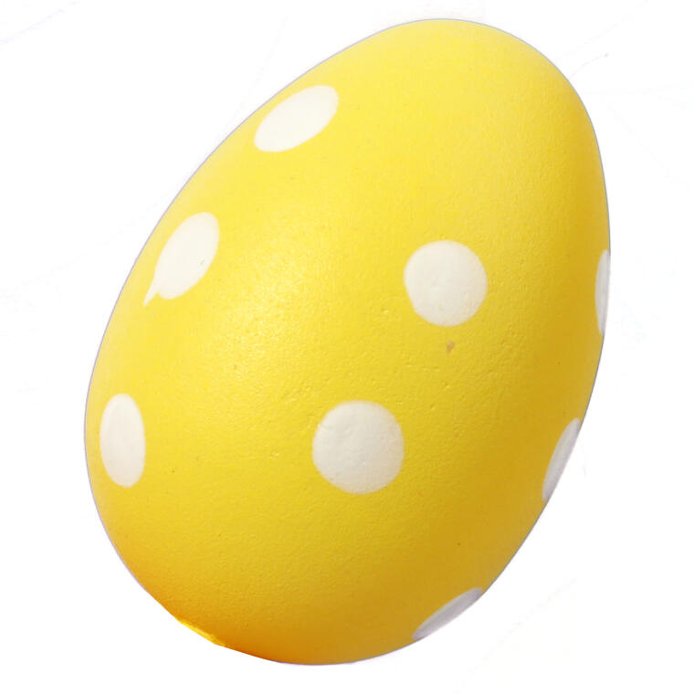 Jajka plastikowe zawieszki zestaw 12 sztuk 4cm żółte z dekorem