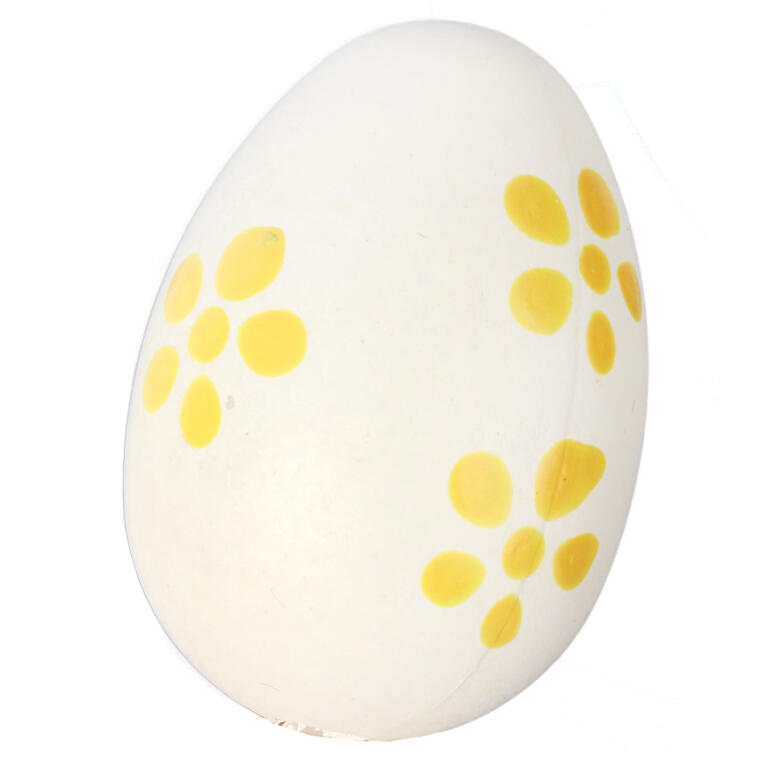 Jajka plastikowe zawieszki zestaw 12 sztuk 4cm żółte z dekorem