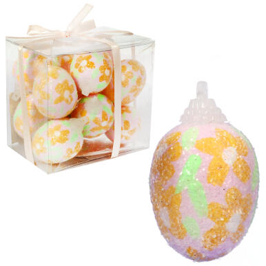Jajka lukrowane zawieszki zestaw 12 sztuk 4cm różowe