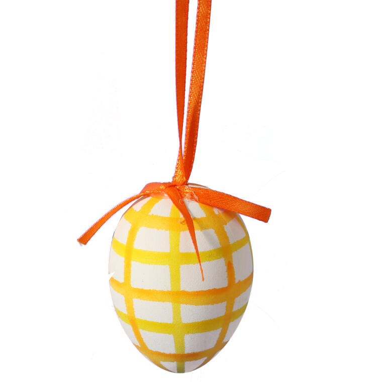 Zestaw świątecznych zawieszek - pomarańczowe jajka wielkanocne, 9 sztuk, 7cm.